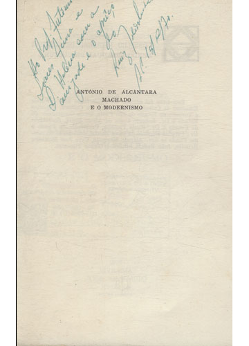 Sebo do Messias Livro - Antonio de Alcantara Machado e o Modernismo ...
