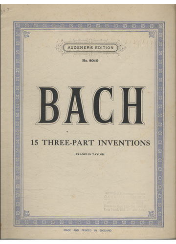 Sebo do Messias Livro - Bach - 15 Three-Part Inventions - Partitura
