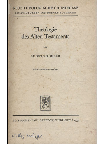 Sebo Do Messias Livro - Theologie Des Alten Testaments