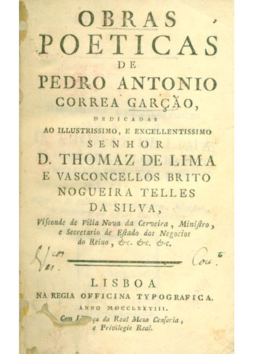 Sebo do Messias Livro - Obras Poéticas - Ano 1778
