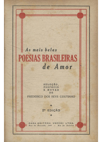 Sebo do Messias Livro - As Mais Belas Poesias Brasileiras de Amor